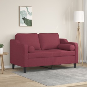 Sofá de 2 plazas con cojines tela rojo tinto 120 cm von , Sofas - Ref: Foro24-3200843, Preis: 219,47 €, Rabatt: %