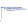 Automatic awning LED wind sensor blue and white 450x300 cm by vidaXL, Awnings - Ref: Foro24-3069771, Price: 787,33 €, Discoun...