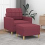 Sillón con taburete tela rojo tinto 60 cm by , Sofas - Ref: Foro24-3200999, Price: 184,40 €, Discount: %