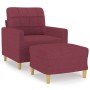Sillón con taburete tela rojo tinto 60 cm by , Sofas - Ref: Foro24-3200999, Price: 184,40 €, Discount: %
