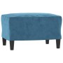 Sofá de 3 plazas con taburete de terciopelo azul 180 cm von , Sofas - Ref: Foro24-3201064, Preis: 376,08 €, Rabatt: %