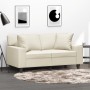 Sofá de 2 plazas con cojines cuero sintético color crema 120 cm von , Sofas - Ref: Foro24-3200862, Preis: 236,98 €, Rabatt: %