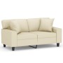 Sofá de 2 plazas con cojines cuero sintético color crema 120 cm von , Sofas - Ref: Foro24-3200862, Preis: 236,98 €, Rabatt: %