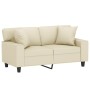 Sofá de 2 plazas con cojines cuero sintético color crema 120 cm von , Sofas - Ref: Foro24-3200862, Preis: 236,98 €, Rabatt: %