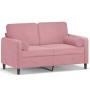 Sofá de 2 plazas con cojines terciopelo rosa 120 cm de , Sofás - Ref: Foro24-3200874, Precio: 253,83 €