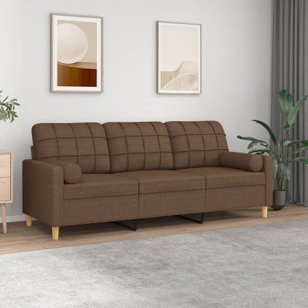 Sofá de 3 plazas con cojines tela marrón 180 cm von , Sofas - Ref: Foro24-3200793, Preis: 280,04 €, Rabatt: %