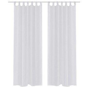 Cortina blanca transparente 2 piezas 140x245 cm von , Vorhänge und Gardinen - Ref: Foro24-130199, Preis: 23,74 €, Rabatt: %