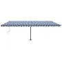Automatic awning with wind sensor LED blue and white 600x300 cm by vidaXL, Awnings - Ref: Foro24-3069811, Price: 847,98 €, Di...