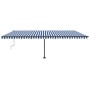 Automatische LED-Windsensor-Markise blau und weiß 600x300 cm von vidaXL, Markisen - Ref: Foro24-3069811, Preis: 818,19 €, Rab...