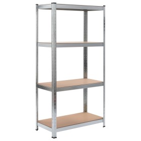 Estantería de acero y MDF 80x40x160 cm plateado by , Industrial shelving - Ref: Foro24-144266, Price: 59,67 €, Discount: %