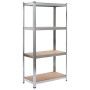 Estantería de acero y MDF 80x40x160 cm plateado by , Industrial shelving - Ref: Foro24-144266, Price: 59,67 €, Discount: %
