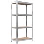 Estantería de acero y MDF 80x40x160 cm plateado by , Industrial shelving - Ref: Foro24-144266, Price: 59,67 €, Discount: %