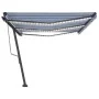 Automatic awning with wind sensor LED blue and white 600x300 cm by vidaXL, Awnings - Ref: Foro24-3069811, Price: 847,98 €, Di...