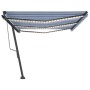 Automatische LED-Windsensor-Markise blau und weiß 600x300 cm von vidaXL, Markisen - Ref: Foro24-3069811, Preis: 818,19 €, Rab...