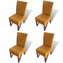 Sillas de comedor 4 unidades ratán natural marrón by , dining chairs - Ref: Foro24-274204, Price: 355,96 €, Discount: %
