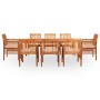 Set comedor de jardín 9 pzas y cojines madera maciza de acacia by , Garden sets - Ref: Foro24-278900, Price: 1,00 €, Discount: %