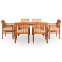 Set comedor de jardín 7 pzas y cojines madera maciza de acacia von , Gartensets - Ref: Foro24-278898, Preis: 1,00 €, Rabatt: %