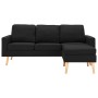 Sofá de 3 plazas con reposapiés de tela negro von , Sofas - Ref: Foro24-288732, Preis: 444,20 €, Rabatt: %