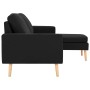 Sofá de 3 plazas con reposapiés de tela negro von , Sofas - Ref: Foro24-288732, Preis: 444,20 €, Rabatt: %
