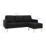 Sofá de 3 plazas con reposapiés de tela negro von , Sofas - Ref: Foro24-288732, Preis: 444,20 €, Rabatt: %