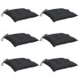 Cojines de silla de jardín 6 uds tela Oxford negro 40x40x7 cm by , Cushions for chairs and sofas - Ref: Foro24-314883, Price:...