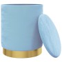 Taburete con almacenaje redondo terciopelo azul claro by , Folding stools and chairs - Ref: Foro24-340291, Price: 47,41 €, Di...