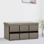 Banco de almacenaje plegable lino sintético taupé 76x38x38 cm von , Bänke für Hallen und Lager - Ref: Foro24-338817, Preis: 7...