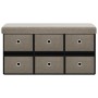 Banco de almacenaje plegable lino sintético taupé 76x38x38 cm von , Bänke für Hallen und Lager - Ref: Foro24-338817, Preis: 7...
