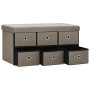 Banco de almacenaje plegable lino sintético taupé 76x38x38 cm von , Bänke für Hallen und Lager - Ref: Foro24-338817, Preis: 7...