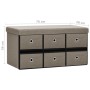 Banco de almacenaje plegable lino sintético taupé 76x38x38 cm von , Bänke für Hallen und Lager - Ref: Foro24-338817, Preis: 7...