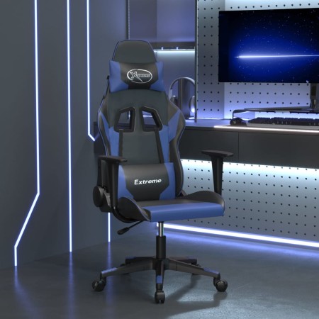 Silla gaming de masaje cuero sintético negro y azul von , Gaming-Stühle - Ref: Foro24-345445, Preis: 116,35 €, Rabatt: %