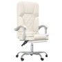 Silla de oficina reclinable masaje cuero sintético color crema de , Sillas de oficina - Ref: Foro24-349690, Precio: 129,19 €,...