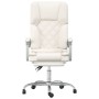 Silla de oficina reclinable masaje cuero sintético color crema de , Sillas de oficina - Ref: Foro24-349690, Precio: 129,19 €,...