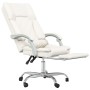 Silla de oficina reclinable masaje cuero sintético color crema de , Sillas de oficina - Ref: Foro24-349690, Precio: 129,19 €,...