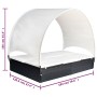 Tumbona doble con toldo de ratán sintético negro von , Liegen - Ref: Foro24-42665, Preis: 261,21 €, Rabatt: %