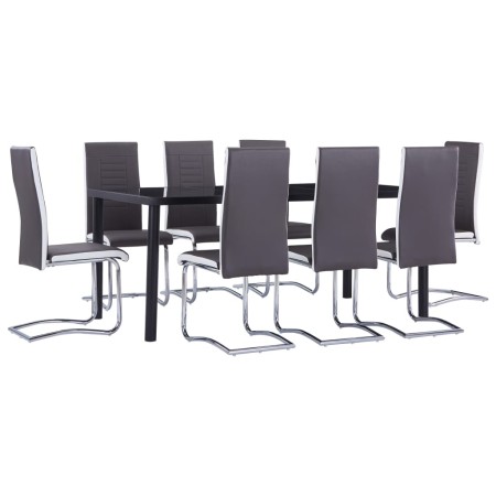 Juego de comedor 9 piezas cuero sintético gris von , Möbelsets für Küchen und Esszimmer - Ref: Foro24-3053098, Preis: 766,62 ...
