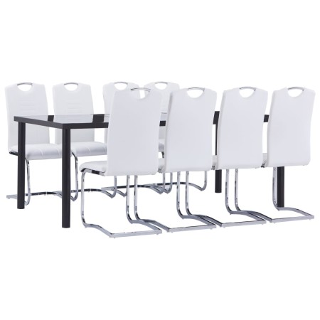 Juego de comedor 9 piezas cuero sintético blanco by , Furniture sets for kitchens and dining rooms - Ref: Foro24-3053137, Pri...