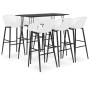 Mesa alta y taburetes de bar 7 piezas negro y blanco de , muebles para cocinas y comedores - Ref: Foro24-3057390, Precio: 464...