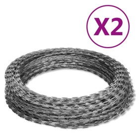 Alambre de espino rollo helicoidal 2 uds acero galvanizado 60 m by , Chains, wire and rope - Ref: Foro24-3057513, Price: 65,7...