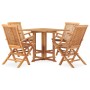 Set de comedor de jardín plegable 5 pzas madera maciza de teca von , Gartensets - Ref: Foro24-3059982, Preis: 515,27 €, Rabat...