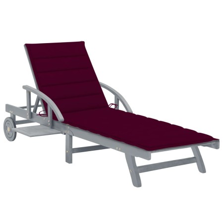 Tumbona de jardín con cojín madera maciza de acacia by , Loungers - Ref: Foro24-3061338, Price: 206,53 €, Discount: %