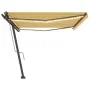 Toldo automático LED sensor de viento amarillo blanco 500x300cm de vidaXL, Toldos - Ref: Foro24-3069793, Precio: 739,41 €, De...