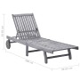 Tumbona de jardín con cojín madera maciza de acacia gris by , Loungers - Ref: Foro24-3061373, Price: 199,30 €, Discount: %