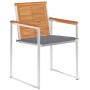 Sillas de jardín con cojines 2 uds madera maciza acacia y acero by , Garden chairs - Ref: Foro24-3061489, Price: 235,50 €, Di...