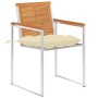 Sillas de jardín con cojines 2 uds madera maciza acacia y acero by , Garden chairs - Ref: Foro24-3061505, Price: 240,03 €, Di...