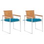 Sillas de jardín con cojines 2 uds madera maciza acacia y acero de , Sillas de jardín - Ref: Foro24-3061507, Precio: 235,64 €