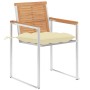 Sillas de jardín con cojines 2 uds madera maciza teca y acero by , Garden chairs - Ref: Foro24-3061532, Price: 281,63 €, Disc...