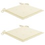 Sillas de jardín 2 uds madera maciza de teca con cojines crema by , Garden chairs - Ref: Foro24-3062732, Price: 305,84 €, Dis...