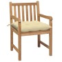 Sillas de jardín 2 uds madera de teca con cojines blanco crema von , Gartenstühle - Ref: Foro24-3062747, Preis: 314,58 €, Rab...