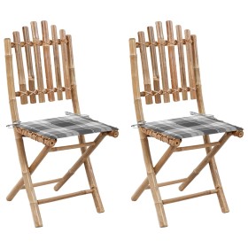 Sillas de jardín plegables 2 unidades bambú con cojines von , Gartenstühle - Ref: Foro24-3064001, Preis: 108,94 €, Rabatt: %